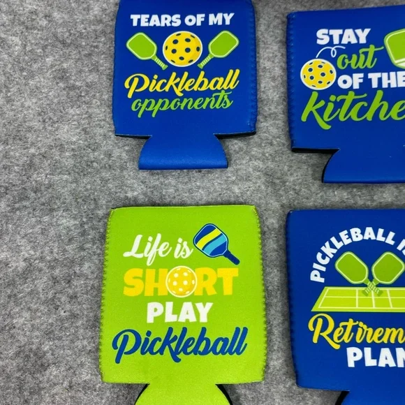 Pickleball Girl Survival Kit Cosmetic Bag Set With  Can Cooler Sleeves New - Picture 3 of 5